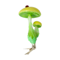Załaduj obraz do przeglądarki galerii, Fairytale Mushroom with Ladybug. Handmade Glass Christmas ornament. 2022-413