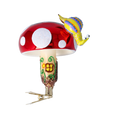 Załaduj obraz do przeglądarki galerii, Mushroom house with snail. Handmade Glass Christmas ornament. 2022-414