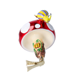 Załaduj obraz do przeglądarki galerii, Mushroom house with snail. Handmade Glass Christmas ornament. 2022-414