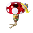 Załaduj obraz do przeglądarki galerii, Mushroom house with snail. Handmade Glass Christmas ornament. 2022-414