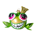 Załaduj obraz do przeglądarki galerii, Frog - The Prince in the Crown. Handmade Glass Christmas ornament. 2022-436