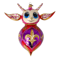 Load image into Gallery viewer, Pink Fantasy Devil. Handmade Glass Christmas ornament. 2022-520