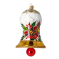 Załaduj obraz do przeglądarki galerii, Poinsettia Bell Tree Handmade Glass Christmas ornament 2022-540