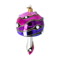 Load image into Gallery viewer, Mushroom-shaped bauble in shades of pink and purple. Handmade Glass Christmas ornament.