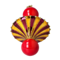 Load image into Gallery viewer, Gilded Crimson Carousel Drop Premium christmas glass ornament 2022-659