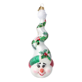 Load image into Gallery viewer, Twizzle the Snowcap Handmade Glass Christmas ornament Snowman 2022-660
