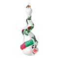 Load image into Gallery viewer, Twizzle the Snowcap Handmade Glass Christmas ornament Snowman 2022-660