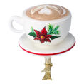 Load image into Gallery viewer, Christmas Cappuccino Cup. Handmade Glass Christmas ornament. 2022-678