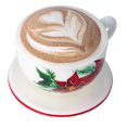Load image into Gallery viewer, Christmas Cappuccino Cup. Handmade Glass Christmas ornament. 2022-678