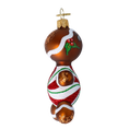 Load image into Gallery viewer, Peppermint Swirl Ginger Man Premium christmas glass ornament 2022-684