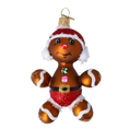Load image into Gallery viewer, Frosted Crimson Gingerbread Premium christmas glass ornament 2022-685