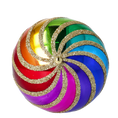 Load image into Gallery viewer, Rainbow Twirl Handmade Glass Christmas ornament. 2022-686