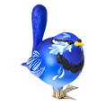 Załaduj obraz do przeglądarki galerii, Bird - Blue in the Garden. Handmade Glass Christmas ornament. 2024-022