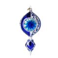 Załaduj obraz do przeglądarki galerii, Frosted Indigo Jewel Drop Christmas Ornament. Handmade Glass ornament 2024-039
