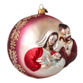 Load image into Gallery viewer, Sacred Crimson Nativity Premium christmas glass ornament 2024-042