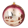 Load image into Gallery viewer, Sacred Crimson Nativity Premium christmas glass ornament 2024-042