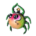 Load image into Gallery viewer, Spider Cute Fear for Halloween. Handmade Glass Christmas ornament. 2024-054