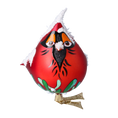 Załaduj obraz do przeglądarki galerii, Cardinal in the Snow Downs. Handmade Glass Christmas ornament. 2024-055