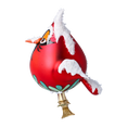 Załaduj obraz do przeglądarki galerii, Cardinal in the Snow Downs. Handmade Glass Christmas ornament. 2024-055