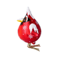 Załaduj obraz do przeglądarki galerii, Ośnieżony Ptaszek Kardynał Na Klipsie Szklana Ozdoba Ptak