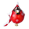 Load image into Gallery viewer, Solitary Scarlet Herald | Hand-Painted Glass Ornament | Blubom 2024-056
