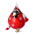 Load image into Gallery viewer, Solitary Scarlet Herald | Hand-Painted Glass Ornament | Blubom 2024-056