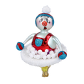 Load image into Gallery viewer, Crimson Sledding Snowman Premium christmas glass ornament 2024-092