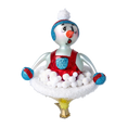 Load image into Gallery viewer, Crimson Sledding Snowman Premium christmas glass ornament 2024-092