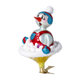 Load image into Gallery viewer, Crimson Sledding Snowman Premium christmas glass ornament 2024-092