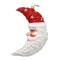 Load image into Gallery viewer, Starlit Crimson Santa Moon Premium christmas glass ornament 2024-096