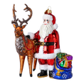 Load image into Gallery viewer, Santa & His Reindeer Handmade Glass Christmas ornament 2024-099