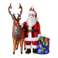 Load image into Gallery viewer, Santa & His Reindeer Handmade Glass Christmas ornament 2024-099