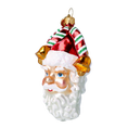 Load image into Gallery viewer, Gilded Bell Santa Premium christmas glass ornament 2024-107
