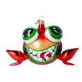 Załaduj obraz do przeglądarki galerii, Christmas Frog. Handmade Glass Christmas ornament 2024-180