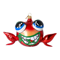 Load image into Gallery viewer, Jolly Frog Ornament. Handmade Glass Christmas ornament