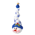 Load image into Gallery viewer, Frosty Flurry Twister Handmade Glass Christmas ornament Snowman 2024-182