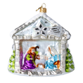 Load image into Gallery viewer, Silver Starlight Nativity Premium christmas glass ornament 2024-196