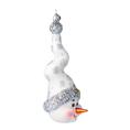 Load image into Gallery viewer, Silver Frost Snowman Handmade Glass Christmas ornament Snowman 2024-198