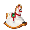 Load image into Gallery viewer, Gilded Pearl Rocking Horse Premium christmas glass ornament 2024-234