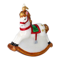 Load image into Gallery viewer, Gilded Pearl Rocking Horse Premium christmas glass ornament 2024-234