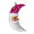 Załaduj obraz do przeglądarki galerii, Santa Claus in the Pink Sky Moon. Handmade Glass Christmas ornament. 2024-235