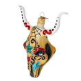 Załaduj obraz do przeglądarki galerii, Turquoise Star Calavera Steer Premium christmas glass ornament 2024-243