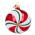 Load image into Gallery viewer, Candy with Spotlight. Handmade Glass Christmas ornament. 2024-249