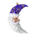 Load image into Gallery viewer, Moonlight Santa. Handmade Glass Christmas ornament Moon 2024-258
