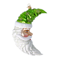 Load image into Gallery viewer, Enchanted Santa Moon. Handmade Glass Christmas ornament. 2024-260