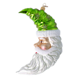 Load image into Gallery viewer, Enchanted Santa Moon. Handmade Glass Christmas ornament. 2024-260