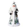 Load image into Gallery viewer, Winter Christmas Santa. Handmade Glass Christmas ornament.