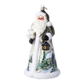 Load image into Gallery viewer, Winter Christmas Santa. Handmade Glass Christmas ornament. 2024-263
