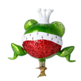Load image into Gallery viewer, Royal Frog Prince. Handmade Glass Christmas ornament frog 2024-265