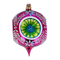 Load image into Gallery viewer, Headlights -Fuchsia skylight. Handmade Glass Christmas ornament. 2024-272